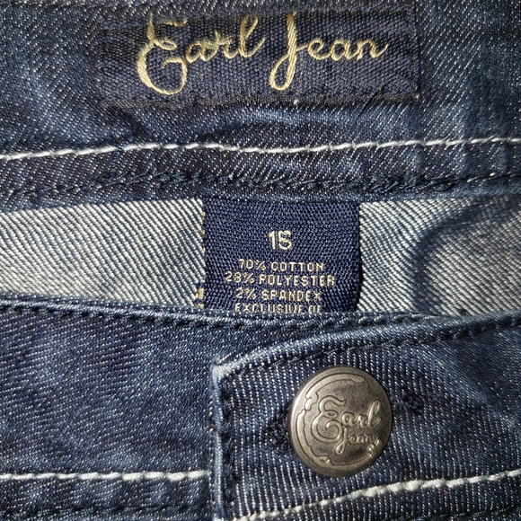 Earl Jean Womens Sz 15 Denim Cuffed Capri Jeans - Picture 5 of 12